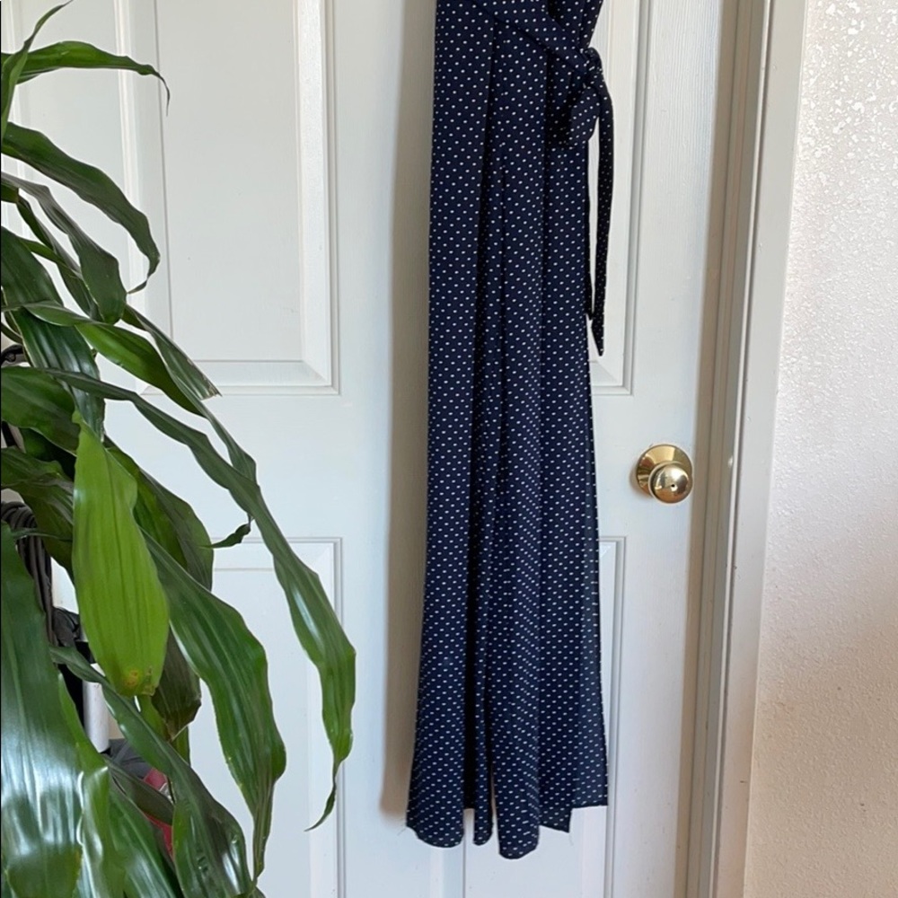 Blue & white polka dot jumpsuit - Picture 4 of 7